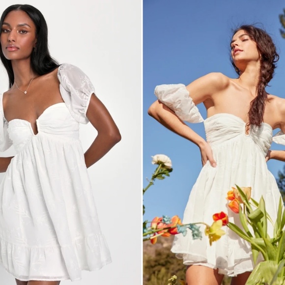 LULU's Bachelorette Engagement Bridal Shower Honeymoon Flowy Babydoll Mini Dress - Picture 5 of 6